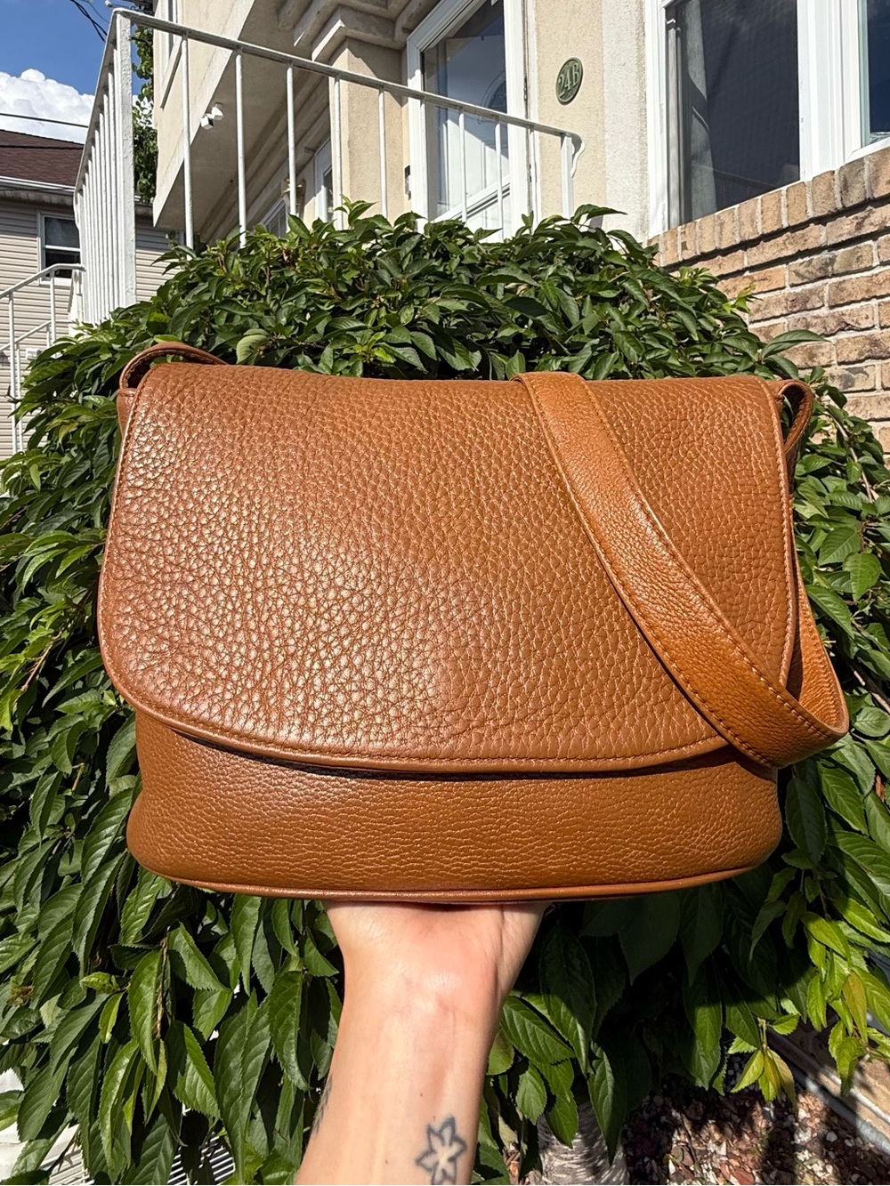Vintage Coach Sonoma 4903 Crossbody Flap Bag Brown Pebbled Leather 1995